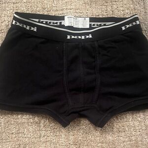 Papi Men’s Black Cotton Stretch Boxer Briefs